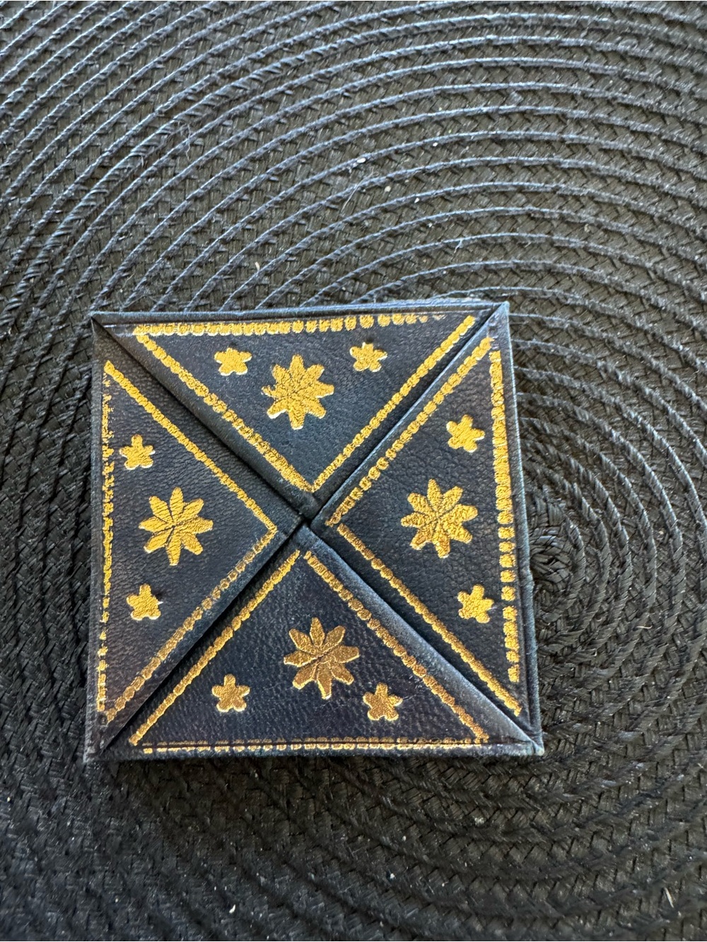 Handcrafted Dark Teal and Gold Coin Purse